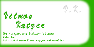 vilmos katzer business card